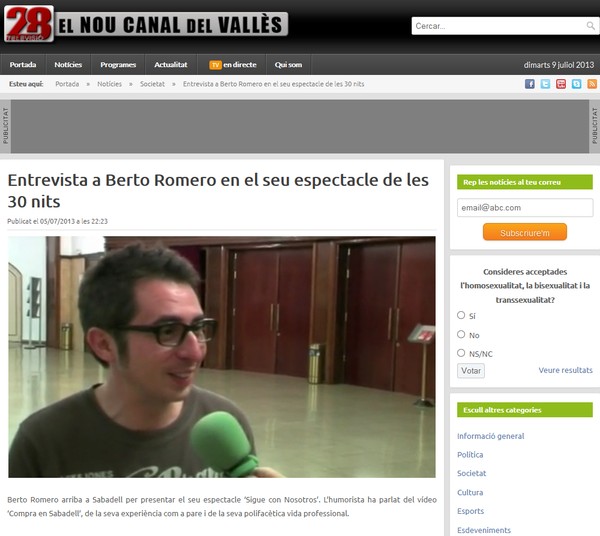 28 Televisió: Entrevista a Berto Romero