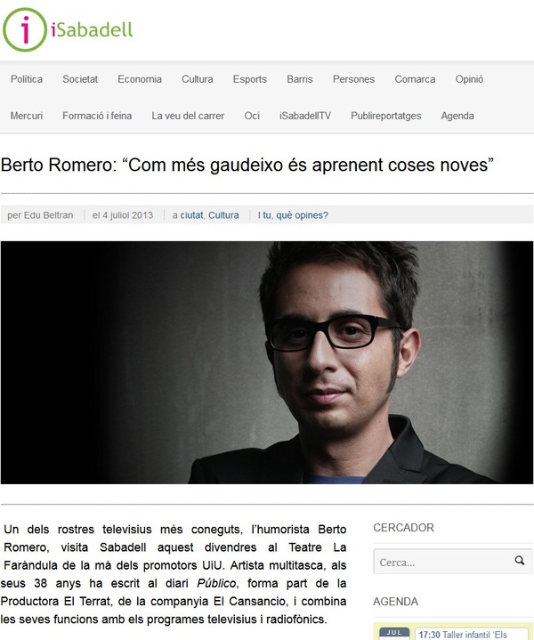 iSabadell: Berto Romero, “Com més gaudeixo és aprenent coses noves”