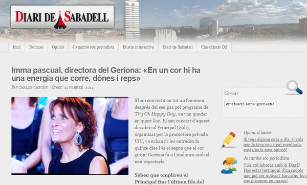 Diari de Sabadell: Entrevista a Imma pascual, directora del Geriona