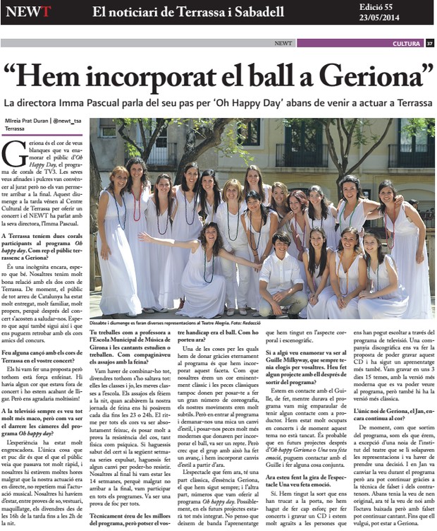 NEWT: Imma Pascual “Hem incorporat el ball a Geriona”