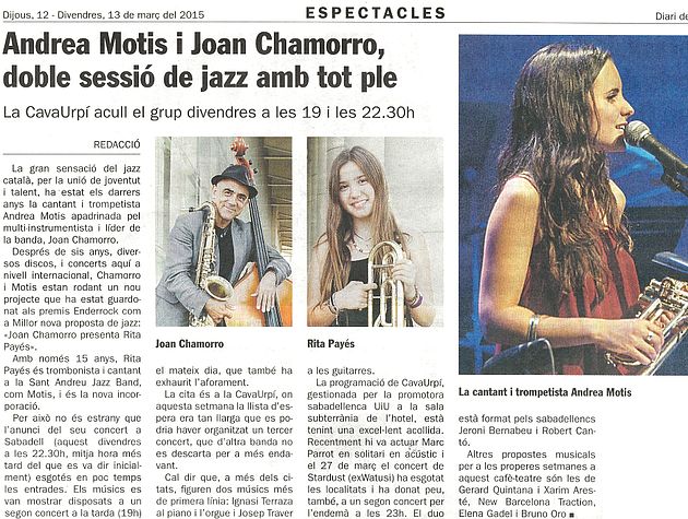 Andrea Motis i Joan Chamorro, doble sessió de jazz amb tot ple