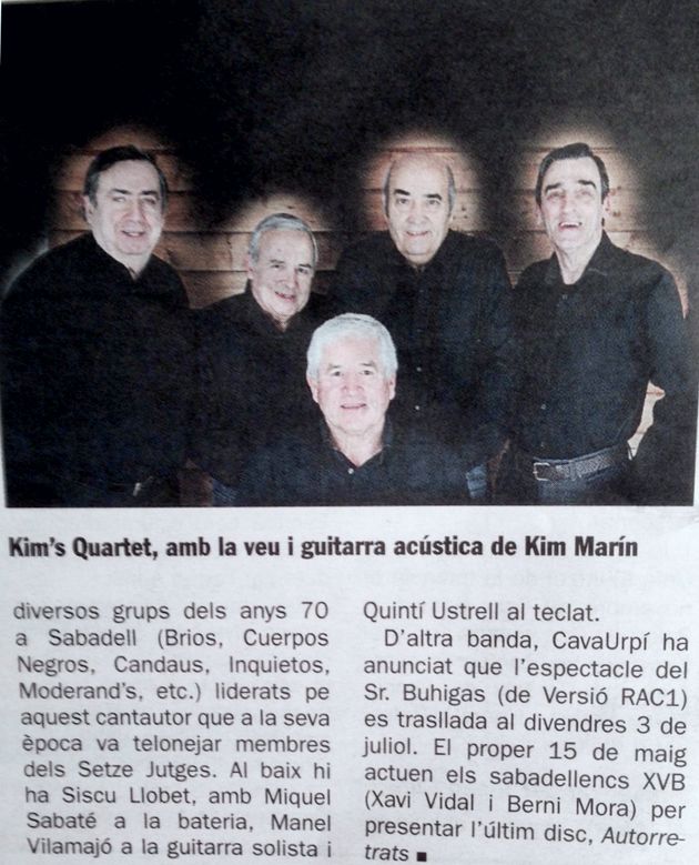 Diari de Sabadell: Kim’s Quartet a CAVAURPÍ