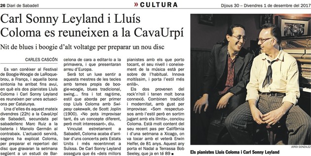 Diari de Sabadell: Carl Sonny Leyland i Lluís Coloma es reuneixen a la CAVAURPÍ