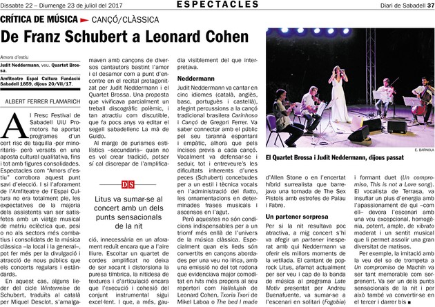 Diari de Sabadell: De Franz Schubert a Leonard Cohen